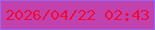 文字の大きさ：4、枠の色：9967ef、背景の色：c141ad、文字の色：ef0c38 無料ブログパーツのブログ時計