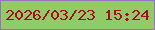 文字の大きさ：1、枠の色：9971c4、背景の色：92ca68、文字の色：a50e29 無料ブログパーツのブログ時計