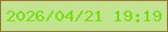 文字の大きさ：2、枠の色：997335、背景の色：c2e490、文字の色：74de06 無料ブログパーツのブログ時計