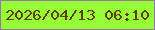 文字の大きさ：3、枠の色：9977a0、背景の色：95fe36、文字の色：633e0d 無料ブログパーツのブログ時計