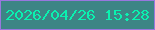 文字の大きさ：2、枠の色：9977de、背景の色：3d8585、文字の色：0af2b0 無料ブログパーツのブログ時計