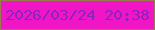 文字の大きさ：4、枠の色：997b4d、背景の色：f016c5、文字の色：8b24bc 無料ブログパーツのブログ時計