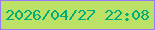 文字の大きさ：5、枠の色：997bf8、背景の色：bbe166、文字の色：02ab7a 無料ブログパーツのブログ時計