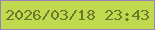 文字の大きさ：1、枠の色：9981b8、背景の色：c0da50、文字の色：707629 無料ブログパーツのブログ時計