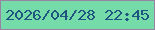 文字の大きさ：3、枠の色：9982a4、背景の色：75dca9、文字の色：1f557e 無料ブログパーツのブログ時計