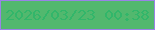 文字の大きさ：5、枠の色：9983e6、背景の色：52b86e、文字の色：32b66a 無料ブログパーツのブログ時計