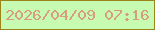 文字の大きさ：2、枠の色：99851b、背景の色：c8fbb2、文字の色：d89c81 無料ブログパーツのブログ時計