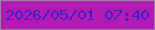 文字の大きさ：2、枠の色：9985a3、背景の色：b31bb5、文字の色：3c1fc6 無料ブログパーツのブログ時計