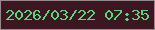 文字の大きさ：1、枠の色：99878b、背景の色：3c1721、文字の色：5bd57c 無料ブログパーツのブログ時計