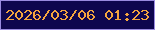 文字の大きさ：5、枠の色：998ae1、背景の色：0e064f、文字の色：f4a53e 無料ブログパーツのブログ時計