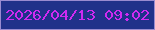 文字の大きさ：2、枠の色：998bd0、背景の色：20318a、文字の色：cf2bf1 無料ブログパーツのブログ時計