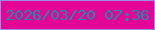 文字の大きさ：2、枠の色：998de5、背景の色：e40597、文字の色：158dab 無料ブログパーツのブログ時計