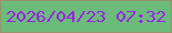 文字の大きさ：4、枠の色：999169、背景の色：6bbb7b、文字の色：9824e1 無料ブログパーツのブログ時計