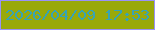 文字の大きさ：2、枠の色：9992f9、背景の色：99a90a、文字の色：37a3b5 無料ブログパーツのブログ時計