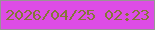 文字の大きさ：3、枠の色：999495、背景の色：dd4ce6、文字の色：857639 無料ブログパーツのブログ時計