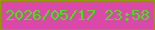 文字の大きさ：2、枠の色：99970e、背景の色：da49a7、文字の色：37ed0c 無料ブログパーツのブログ時計