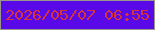 文字の大きさ：1、枠の色：999788、背景の色：5909e8、文字の色：d5343e 無料ブログパーツのブログ時計