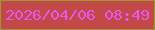 文字の大きさ：2、枠の色：999835、背景の色：c34848、文字の色：e757f0 無料ブログパーツのブログ時計
