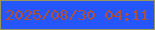 文字の大きさ：5、枠の色：99985c、背景の色：2556f9、文字の色：b04f3a 無料ブログパーツのブログ時計