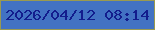 文字の大きさ：3、枠の色：999a50、背景の色：4272c3、文字の色：131d8d 無料ブログパーツのブログ時計