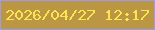 文字の大きさ：5、枠の色：999bf5、背景の色：bc9743、文字の色：fde551 無料ブログパーツのブログ時計