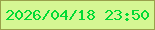 文字の大きさ：4、枠の色：99a04b、背景の色：d5f793、文字の色：00db34 無料ブログパーツのブログ時計