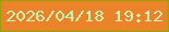文字の大きさ：1、枠の色：99a10a、背景の色：eb832b、文字の色：c7f3b4 無料ブログパーツのブログ時計