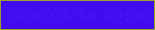 文字の大きさ：1、枠の色：99a324、背景の色：420cef、文字の色：4812f6 無料ブログパーツのブログ時計