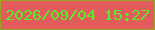 文字の大きさ：5、枠の色：99a422、背景の色：e35c5c、文字の色：5bec29 無料ブログパーツのブログ時計