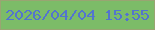 文字の大きさ：3、枠の色：99a572、背景の色：7cbc68、文字の色：5374cf 無料ブログパーツのブログ時計