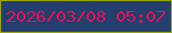 文字の大きさ：3、枠の色：99a603、背景の色：243e6d、文字の色：df1353 無料ブログパーツのブログ時計