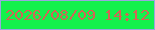 文字の大きさ：1、枠の色：99a6df、背景の色：13f14c、文字の色：d16555 無料ブログパーツのブログ時計