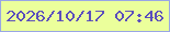 文字の大きさ：1、枠の色：99a6e5、背景の色：ebff9b、文字の色：5b4fbd 無料ブログパーツのブログ時計
