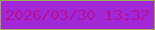 文字の大きさ：4、枠の色：99a957、背景の色：a227d6、文字の色：b21299 無料ブログパーツのブログ時計