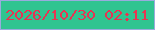 文字の大きさ：1、枠の色：99abdd、背景の色：30c490、文字の色：e83352 無料ブログパーツのブログ時計