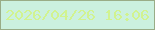 文字の大きさ：4、枠の色：99ac87、背景の色：cbf0df、文字の色：d1f390 無料ブログパーツのブログ時計