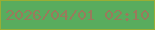 文字の大きさ：4、枠の色：99ae34、背景の色：59ac5e、文字の色：9a7a5c 無料ブログパーツのブログ時計
