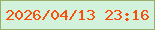 文字の大きさ：2、枠の色：99ae6c、背景の色：d3f2db、文字の色：f94f0c 無料ブログパーツのブログ時計