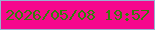 文字の大きさ：4、枠の色：99b1d0、背景の色：f6088d、文字の色：347e0c 無料ブログパーツのブログ時計