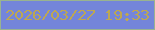 文字の大きさ：4、枠の色：99b390、背景の色：7485da、文字の色：bda752 無料ブログパーツのブログ時計
