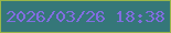 文字の大きさ：4、枠の色：99b64a、背景の色：357779、文字の色：826de1 無料ブログパーツのブログ時計