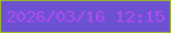 文字の大きさ：4、枠の色：99b82b、背景の色：6c52d0、文字の色：b14bf3 無料ブログパーツのブログ時計