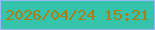 文字の大きさ：1、枠の色：99b9f8、背景の色：35c3ab、文字の色：a97e13 無料ブログパーツのブログ時計