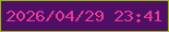 文字の大きさ：5、枠の色：99ba10、背景の色：4f0f65、文字の色：e9399a 無料ブログパーツのブログ時計