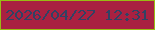 文字の大きさ：4、枠の色：99bc14、背景の色：a92141、文字の色：314264 無料ブログパーツのブログ時計