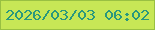 文字の大きさ：1、枠の色：99c042、背景の色：c7e756、文字の色：2a987d 無料ブログパーツのブログ時計