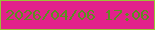 文字の大きさ：5、枠の色：99c336、背景の色：e2218b、文字の色：5c8e22 無料ブログパーツのブログ時計