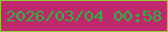 文字の大きさ：2、枠の色：99c43b、背景の色：be296c、文字の色：26b63d 無料ブログパーツのブログ時計