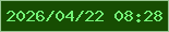 文字の大きさ：3、枠の色：99c593、背景の色：174d02、文字の色：74f477 無料ブログパーツのブログ時計