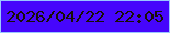 文字の大きさ：3、枠の色：99c6ff、背景の色：4606fc、文字の色：190e06 無料ブログパーツのブログ時計